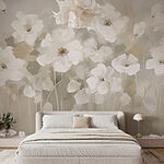 Wall murals Painting of white flowers