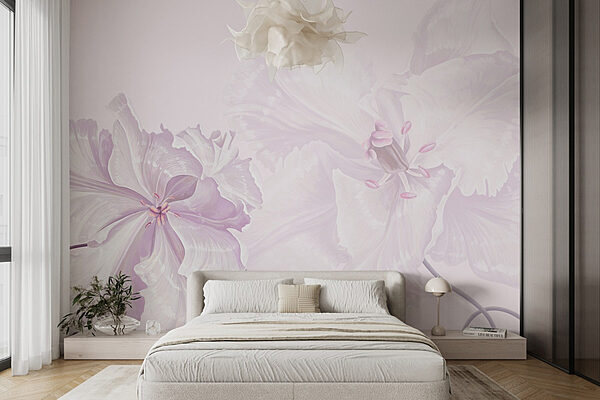 Delicate blooms in soft hues Wall murals Delicate blooms in soft hues
