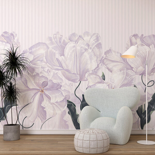 Delicate blooms in soft pastel hues Wall murals Delicate blooms in soft pastel hues