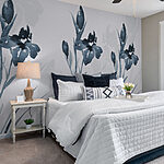 Wall murals Elegant floral design in cool tones