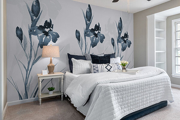 Elegant floral design in cool tones Wall murals Elegant floral design in cool tones