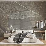 Wall murals Delicate patterns on natural leaves