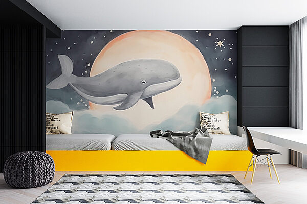 Whale in the sky Wall murals Whale in the sky