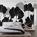 Wall murals Black and white floral design