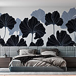 Wall murals Elegant leaves in soft hues