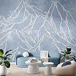 Wall murals Drawing of a mountain range