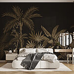 Wall murals Wallpaper with plants and leaves