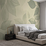 Wall murals Soft leaves on a light background
