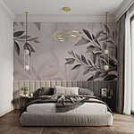 Wall murals Soft leaves on a muted backdrop