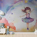 Wall murals Girl in a dress