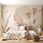 Wall murals Woman's face with flowers
