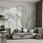Wall murals Gentle curves of leafy elegance