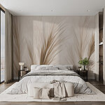 Wall murals Soft, elegant grass silhouettes in beige