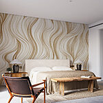 Wall murals White and brown wavy pattern