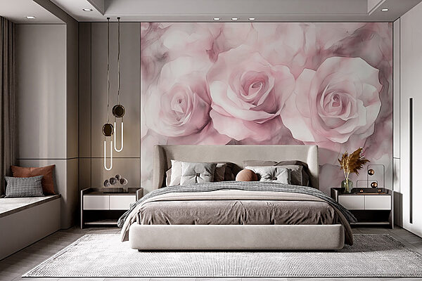 Wall murals Group of pink roses
