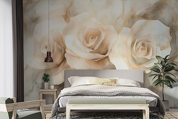 Group of white roses Wall murals Group of white roses