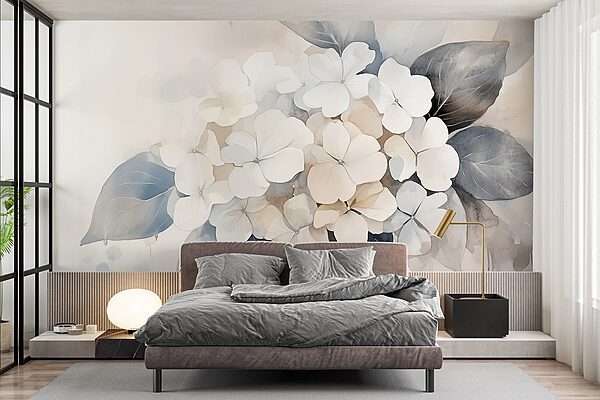 Delicate floral watercolor artwork Wall murals Delicate floral watercolor artwork