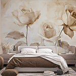 Wall murals Painting of roses with leaves