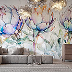 Wall murals Watercolor painting of flowers