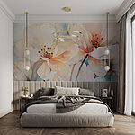 Wall murals Delicate blooms in soft pastel shades