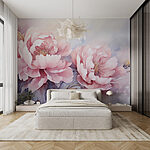 Wall murals Painting of pink flowers