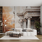 Wall murals Building with columns and a window