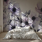 Wall murals Painting of flowers on a white surface