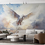 Wall murals White dove flying in the sky