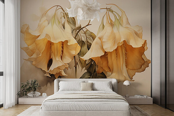 Delicate blooms in soft hues Wall murals Delicate blooms in soft hues
