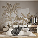 Wall murals Wallpaper with plants and leaves