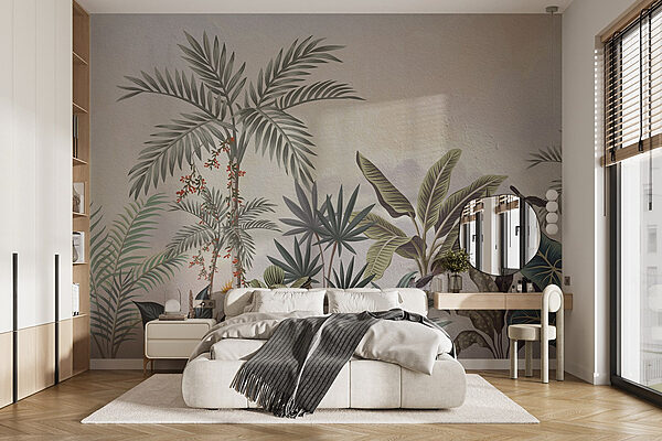 Wall painting of plants and birds Wall murals Wall painting of plants and birds