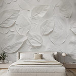 Wall murals Group of white leaves