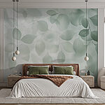 Wall murals Translucent leaves on soft backdrop