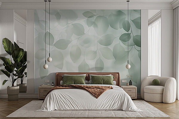 Translucent leaves on soft backdrop Wall murals Translucent leaves on soft backdrop