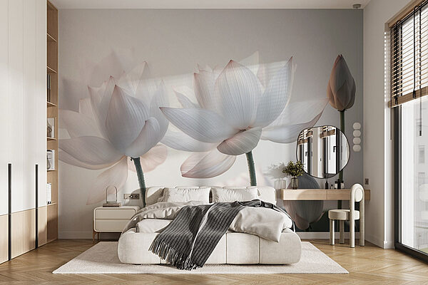 Delicate blooms in soft light Wall murals Delicate blooms in soft light
