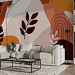 Wall murals Abstract botanical shapes and colors.
