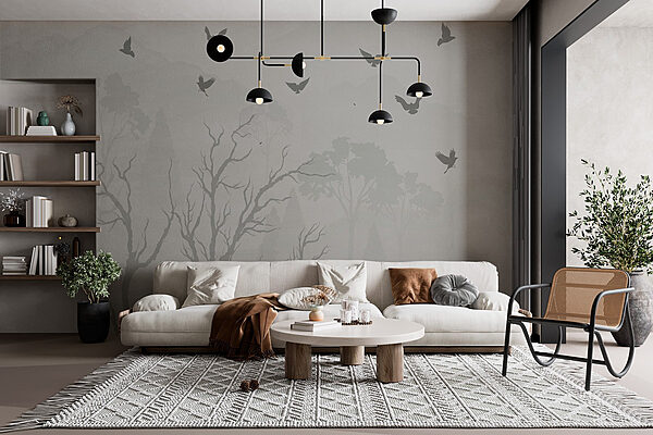 Birds flying over trees Wall murals Birds flying over trees
