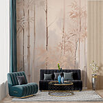 Wall murals Painting of trees in fog
