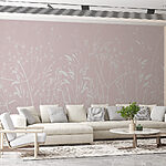 Wall murals Delicate florals on soft pink background