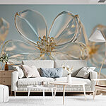 Wall murals Delicate glass flower blooms displayed