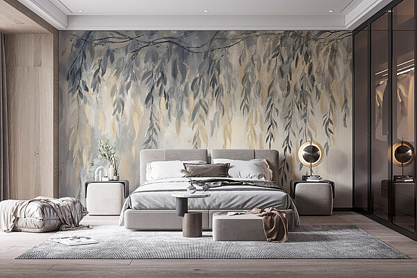 Painting of a tree branch Wall murals Painting of a tree branch