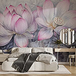Wall murals Painting of pink flowers