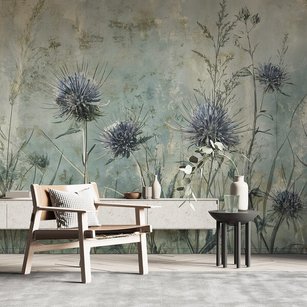 Wall mural Painting of flowers and plants (SKU: w08463) Wall mural Wall mural Painting of flowers and plants (SKU: w08463)