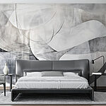 Wall murals Grey and white art