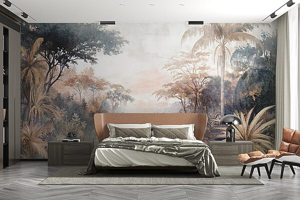 River with trees and plants Wall murals River with trees and plants