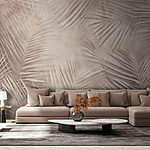 Wall murals Soft hues of palm leaves intertwine.