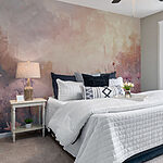 Wall murals Field of flowers with a castle in the background