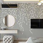 Wall murals White flowers on a tree branch
