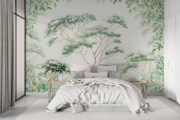 Painting of trees and plants Wall murals Painting of trees and plants