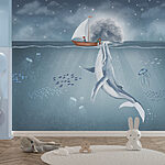 Wall murals Whale swimming in the water